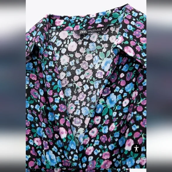 Zara Floral Short Satin Dress - Picture 6 of 10